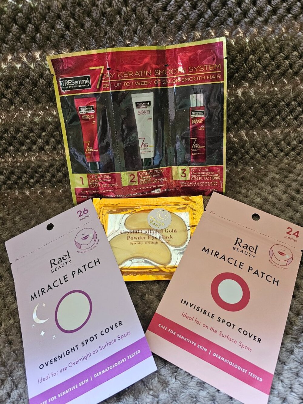 Skincare & Hair Care 4Pc – Rael Miracle Patches, Crystal Collagen Eye Mask, TRES